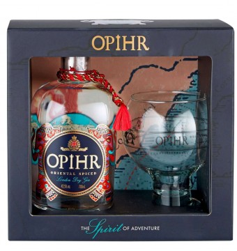 Opihr Oriental Spiced Gin met glas in doos